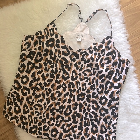 J.Crew Factory Leopard Scalloped Cami Top - Picture 5 of 6